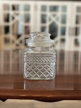 Anchor Hocking Wexford Glass Canister Jar With Lid Vintage